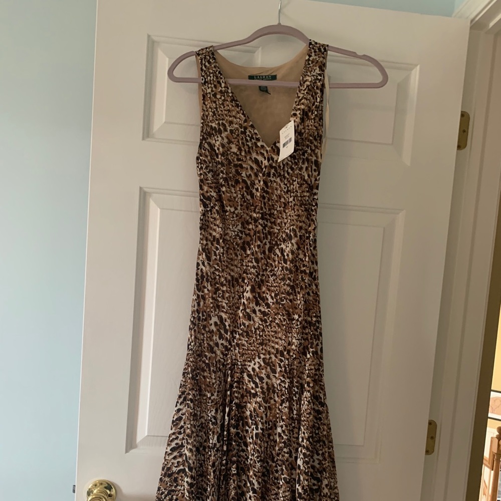 Ralph Lauren: NWT Leopard Mid Length Dress